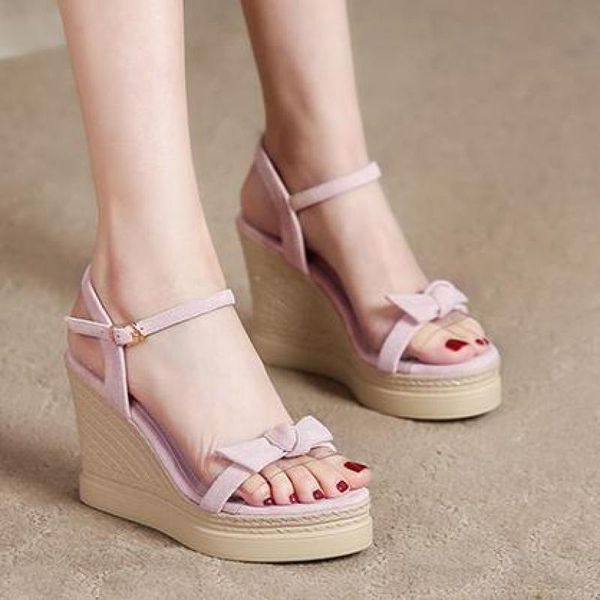 

sandals women summer fashion high heel platform butterfly knot women's, Black