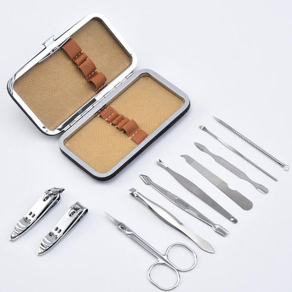 

nail art kits 10pcs manicure set professional clippers kit pedicure care tools stainless steel nail-kit