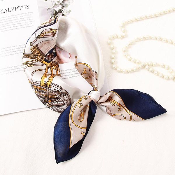 

scarves women 100% silk 53*53 square scarf neckerchief neck bandana foulard female wraps shawl small kerchief muffler, Blue;gray