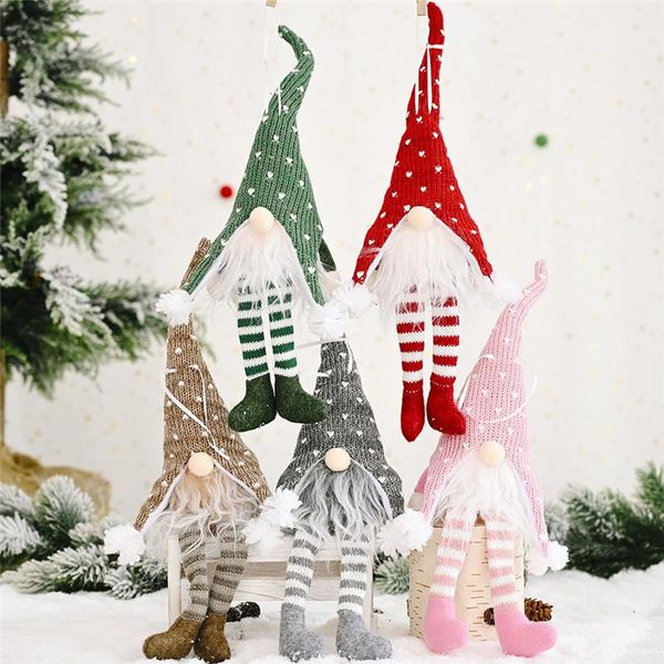 

christmas faceless sitting gnome forest old man with lamp hanging leg pendant xmas decoration new year 2022 home decor