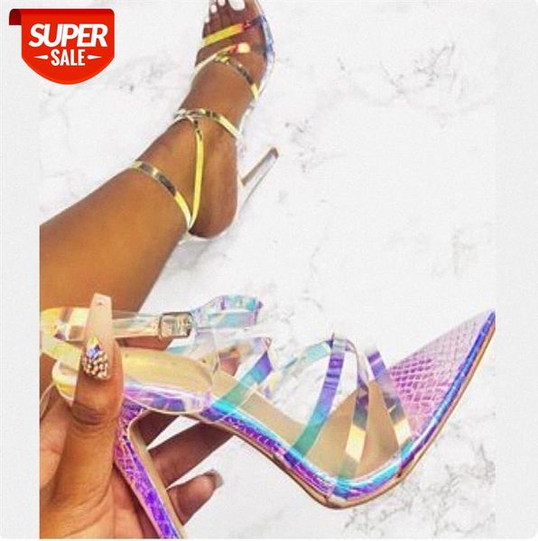 

shoe women european street style comfortable snake print transparent fruit strap high heel sandals shoes #9y9r, Black