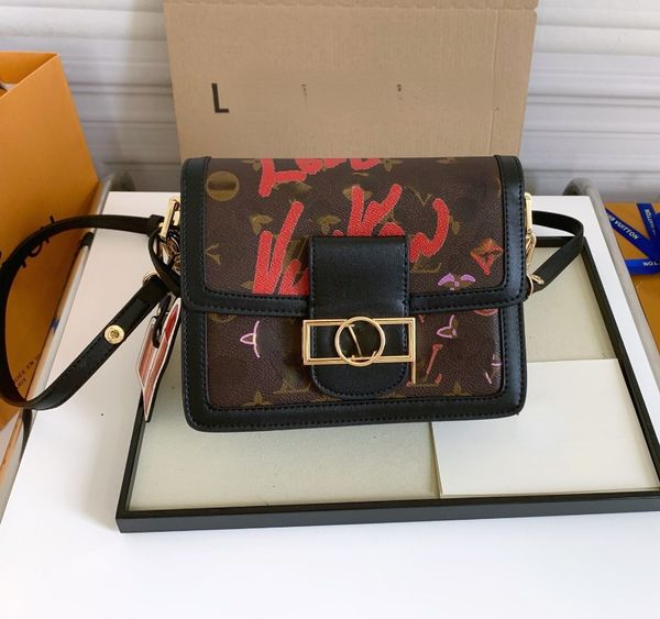 

fashion designer l women's vintage letter printing leather crossbody shoulder bags flap handbags