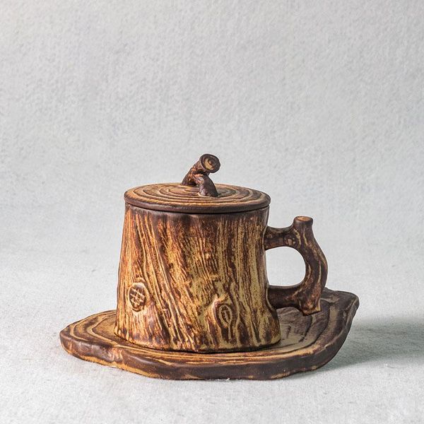 

mugs handmade stoare stump coffee cup personality handle mug creative retro home office