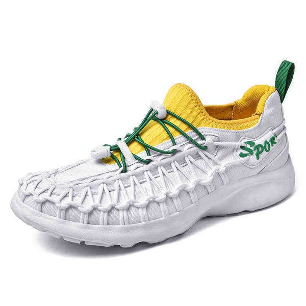

kenen's same hand woven summer men's shoes 2021 flying mesh soft bottom hollow out casual sports