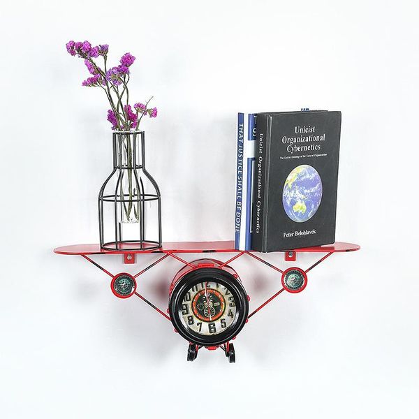 

decorative objects & figurines shelves wrought iron aircraft hanging clocks to create a simple retro and racks ornaments d364