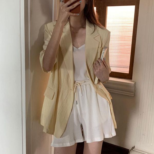 

women's suits & blazers [song ming] short sleeve blazer jacket korean summer 2021 casual loose n486h, White;black