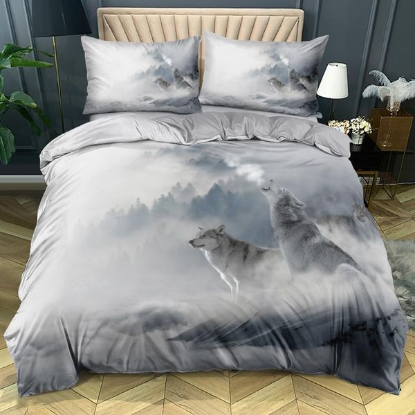 

bedding sets 3d custom-make animals quilt cover set wolves design twin double single size home textile