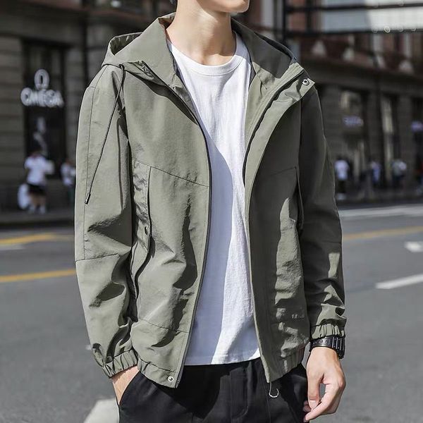 

coat men's spring and autumn casual loose tooling jacket, Black;brown