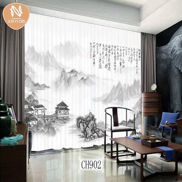 

modern landscape painting window tulle curtains for luxury living room study high-end bedroom famous el balcony curtain 900- & drapes