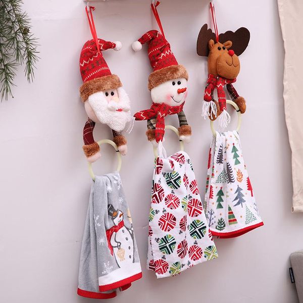 

other home decor christmas tree pendants towel hanging ring racks holder for bathroom santa claus elk rag decorations kitchen