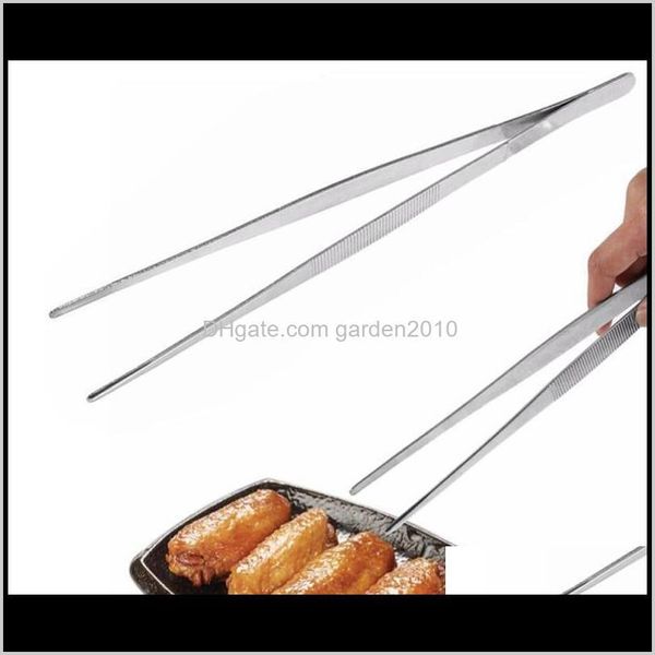 Utensili per pollame per carne Pinzette per alimenti Pinzette industriali lunghe e dritte in acciaio inossidabile Casa Giardino Cucina Barbecue Accessori per utensili per barbecue R3 Sqjaw