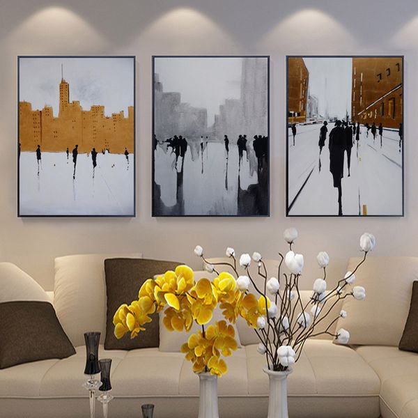 

nordic abstract city poster canvas painting wall art portrait picture hd print for living room bedroom decoration cuadros