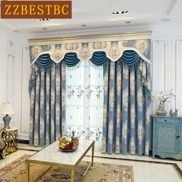 

curtain & drapes zzbc american luxury villa living room curtains embroidered shading high-end custom classic bedroom blackout