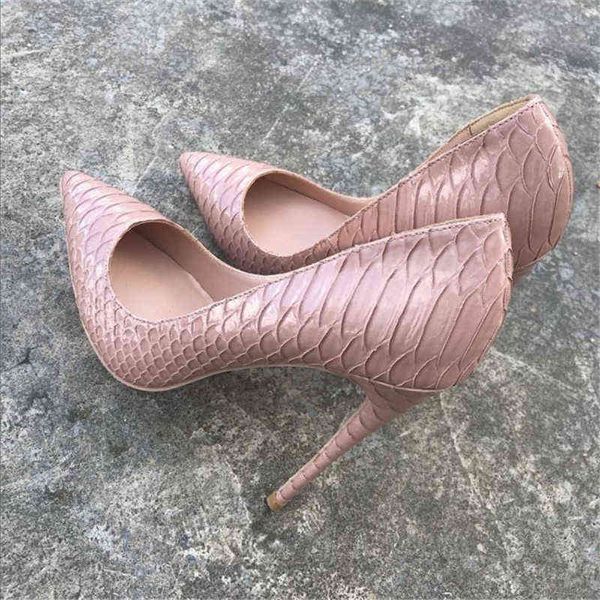 

women's fashion pointy scaly stilettos look slimmer and taller in black apricot