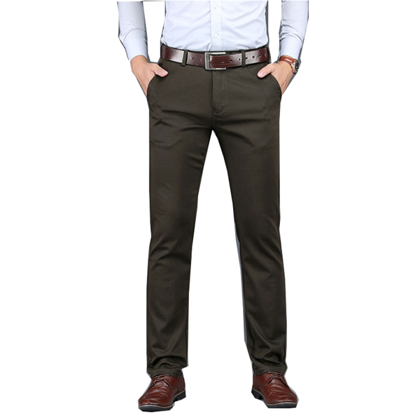 

men's pants business suit straight stretch solid color long skirt loose and comfortable office meeting black blue