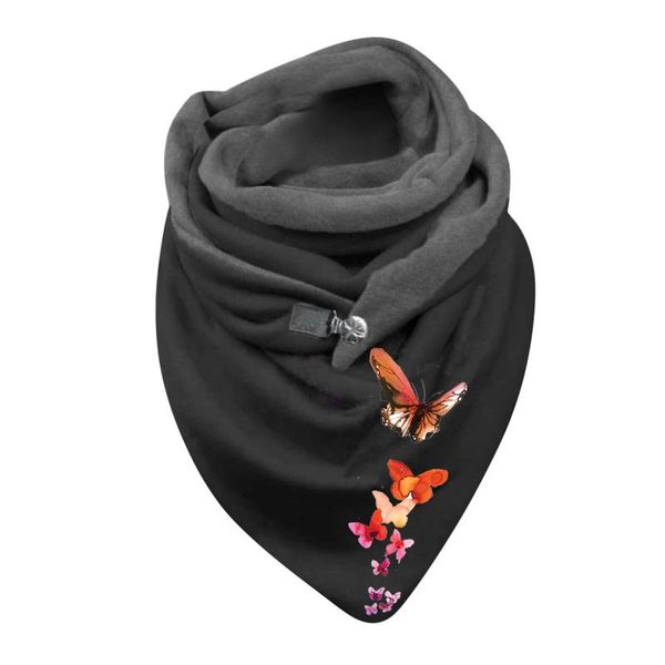 

scarves multicolor women gold butterfly print scarf lady fashion winter warm soft shawl button wraps dustproof szalik l2, Blue;gray