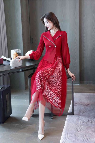 

spring sleated french engraved chiffon blazer dress sleeve lady, Black;gray