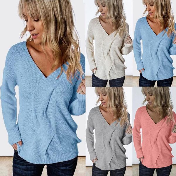 

women's sweaters womens knitted autumn winter v-neck long sleeve lightweight sweater pullover jumper lady bottoming, White;black