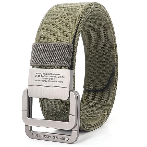 

belts men's nylon casual weave belt outdoor tactical pistol double ring metal buckle quick release youth fashion lady wild stripe, Black;brown
