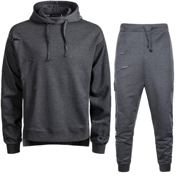 

men's tracksuits moda outono homens hoodies moletom + calÃ§a 2 peÃ§a conjunto joggers agasalho masculino treino duas pecas 7kwa, Gray