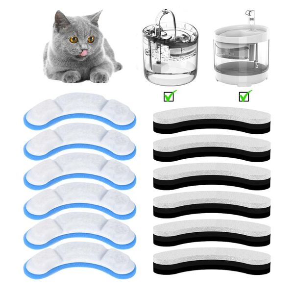 

3/6/12pcs cat water fountain replacement filter elements activated for cats pet drinking bowl auto feeder bowls & feeders