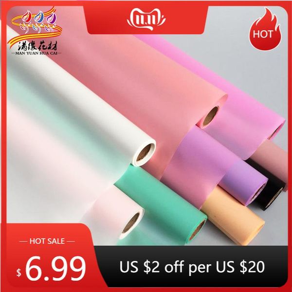 

gift wrap pure color frosted waterproof plastic flower bouquet packaging paper christmas party decoration material 10 m*60cm/roll