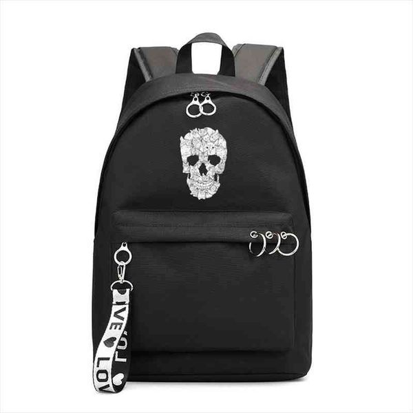 

skull cat backpack kawaii girls anime school bags kpop style brand lapschoolbag harajuku bookbag for women backpacks femme