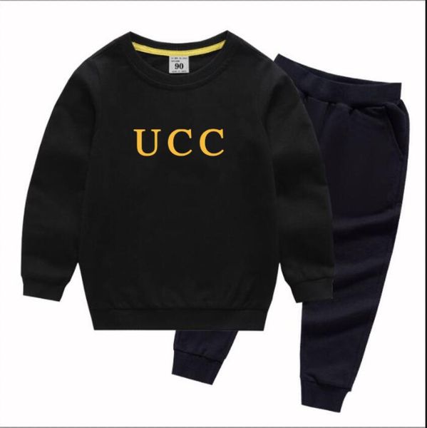 

kids clothing sets boys girls tracksuits suit letters print 2pcs classic jacket pant suits chidlren casual sport clothes 90-150 7 styles, White