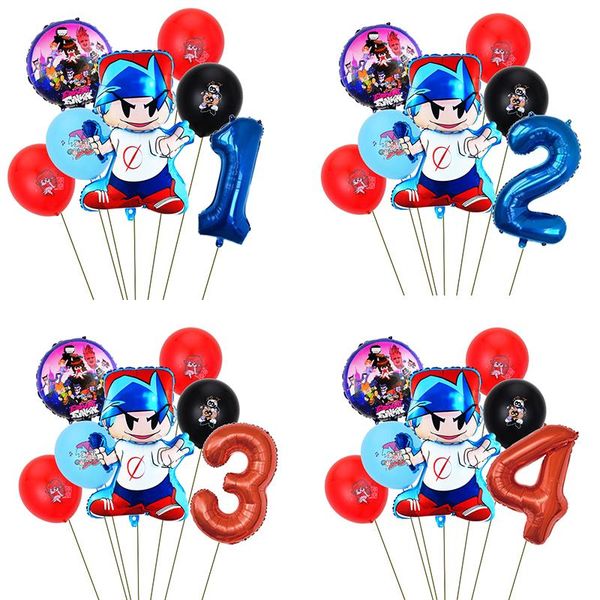 

party decoration 7pcs friday night funkin balloon 32inch number birthday kids halloween navidad supplies home deco