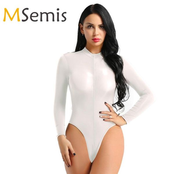 

one-piece suits women's thong swimsuit see through sheer swim suit one piece swimming high cut zippered gymnastics leotard swimwear