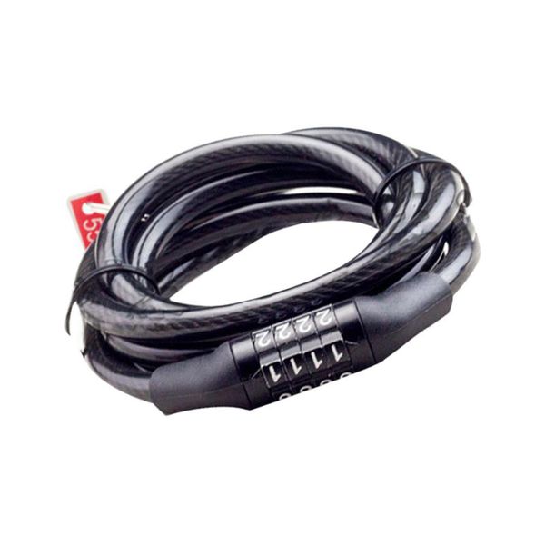 bike locks 4 digit cycling heavy duty cable password lock hard coded (black)