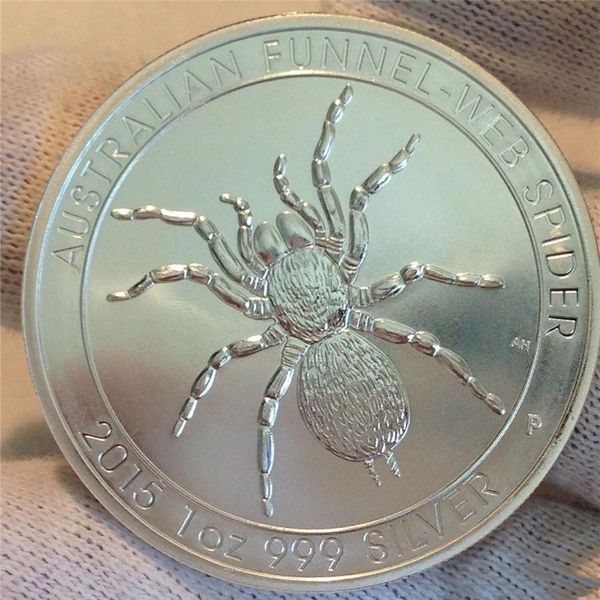

gift perth mint "australian funnel web spider" 1oz plated silver coin cx
