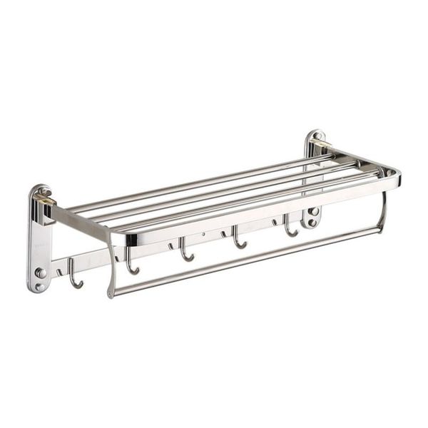 

50cm stainless steel towel rack folding el shelf perforated bathroom racks movable bath cloth storage holder