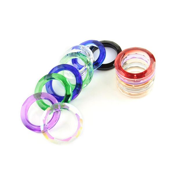 

35pcs/lot mixed color 50mm crystal faceted o rings chandelier prism pendant one hole for hanging parts