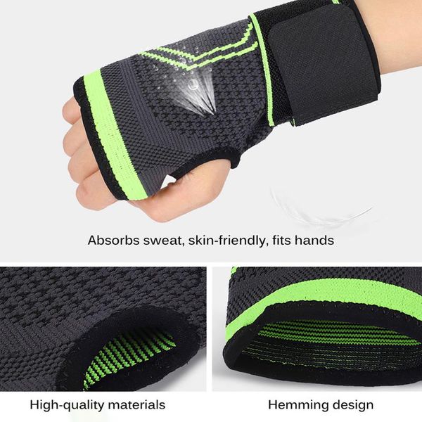

wrist support m/l/xl palm bracer elastic bandage hand sport wristband gym brace wrap carpal tunnel, Black;red