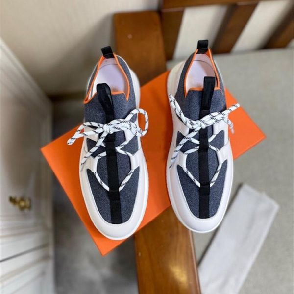 

luxury designer mens high-end sportswear shoe boot trend fashion everyday leisure shoes in breathable knitted fabric with thick soles, Black