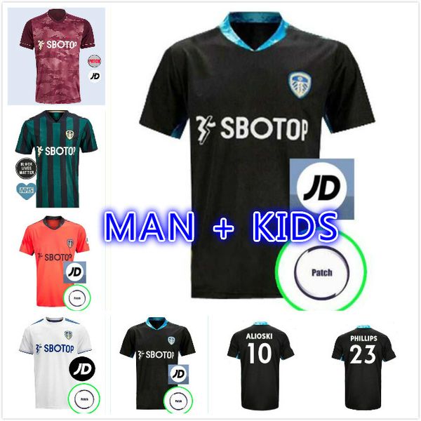 

2021 soccer jersey raphinha roberts rodrigo koch costa alioski phillips bamford llorente football shirt maillots de 20 21, Black;yellow
