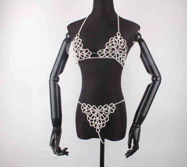 

body 2021 rhinestone chain luxury underwear fun suit, Red;black