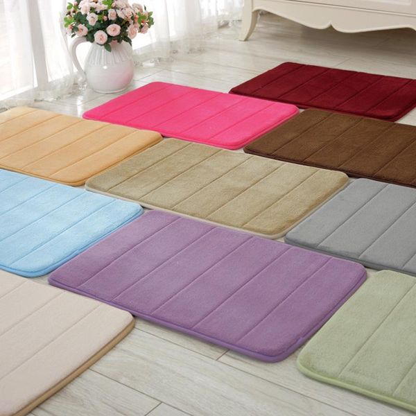 

bath mats 40x60cm memory foam bathroom horizontal stripes rug non-slip b10