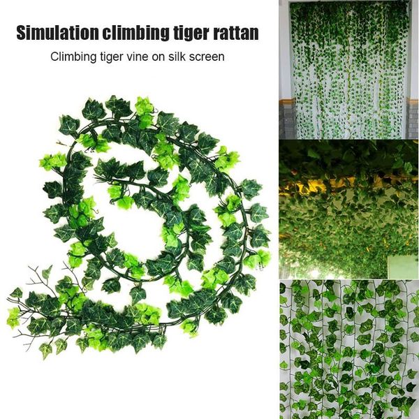 

pcs 2.4m home decor artificial ivy leaf garland plants vine fake foliage flowers creeper green wreath gq decorative & wreaths