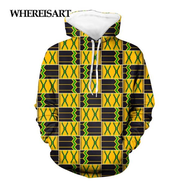 

women's hoodies & sweatshirts whereisart african kente pattern printing women warm autumn hooded lady comfort ropa femme clothi, Black