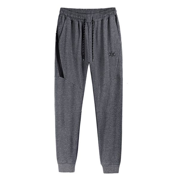 

men's pants casual male sweatshirt simple cotton solid spring sweat pants breathable fitness jogging big -8xl size, Black