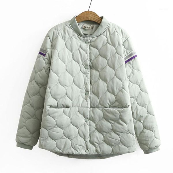 

women's down & parkas winter coat women fashion loose stripe splice single breasted warm short parka jacket female 2021, Black