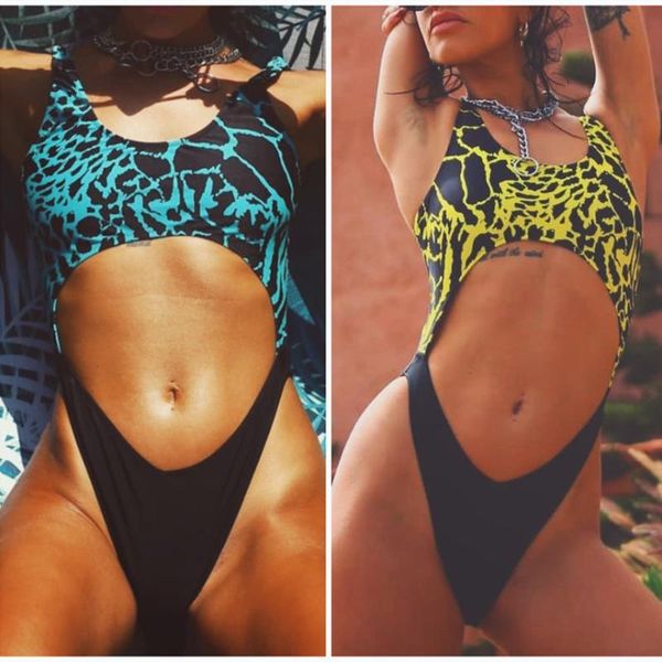 

one-piece suits swimwear women swimsuit bikini leopard print maillot de bain femme