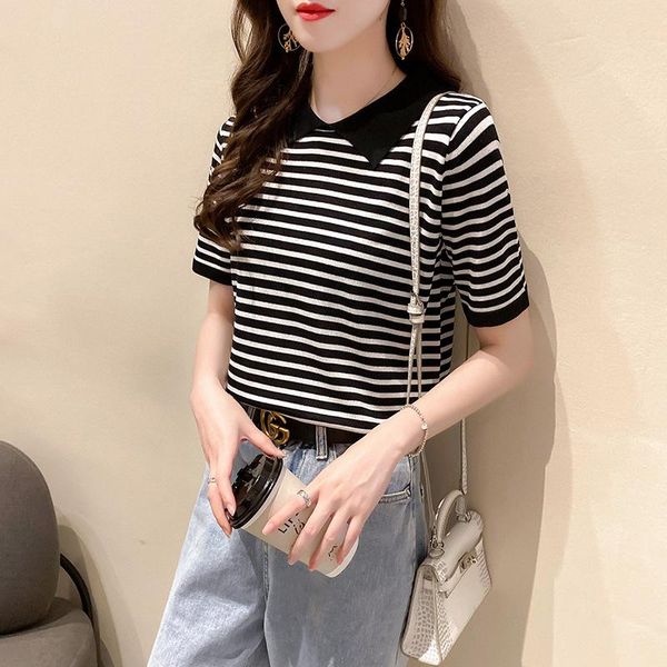 

women's five-pointed star print loose strapless short-sleeved t-shirt one, White