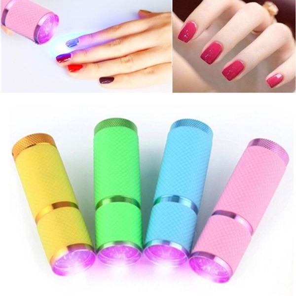 

nail dryers portable mini uv 9 led purple light dryer curing lamp torch for gel polish art machine tools
