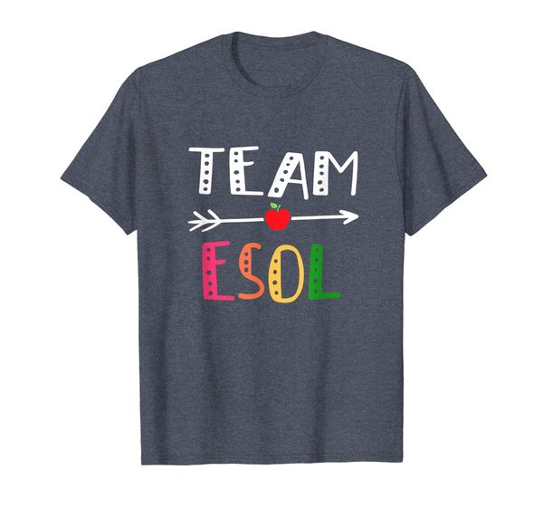 

team esol teacher back to school t-shirt, White;black