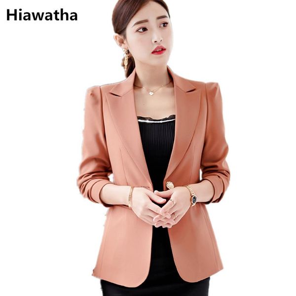

hiawatha 2021 spring single button blazer feminino long sleeve suit women solid color jackets coat bl014 women's suits & blazers, White;black