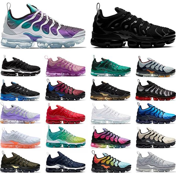 

tn plus men women running shoes chaussures atlanta triple white black pure platinum gold grape mens sneakers sports size 36-47