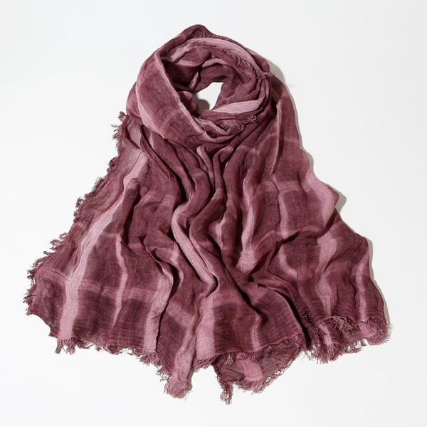 

scarves [difanni]autumn winter scarf women batik soft cotton shawl foulard warm infinity crinkle plaid solid short tassel, Blue;gray